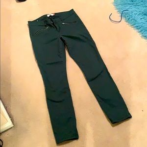 Straight leg mid rise cotton pants
